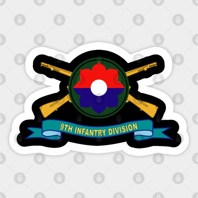 9th Infantry Division w Br - SSI - Ribbon X 300 Sticker by twix123844